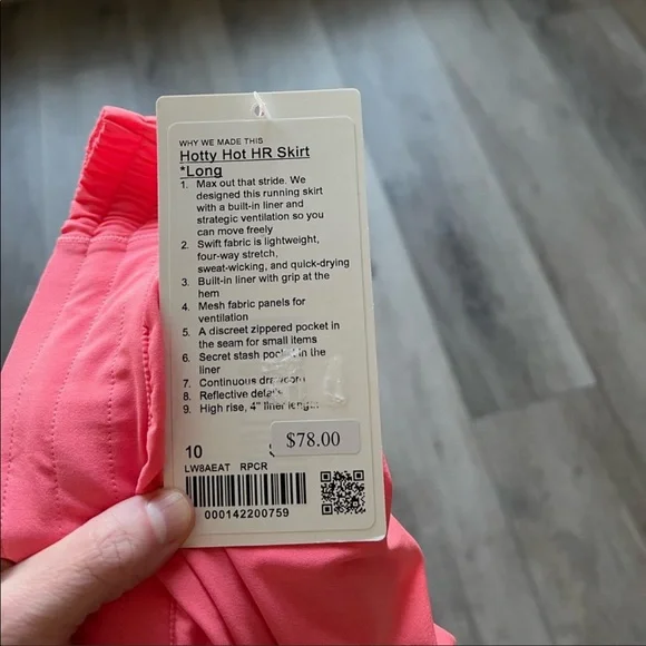 Lululemon Hotty Hot High-Rise Skirt in Raspberry Cream Size 10 - Picture 3 of 3